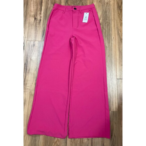 NWT Womens Wet Seal Pink  High Waisted Trouser Flare Pant  Size:  Medium - Picture 6 of 11